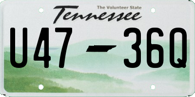 TN license plate U4736Q