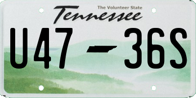 TN license plate U4736S