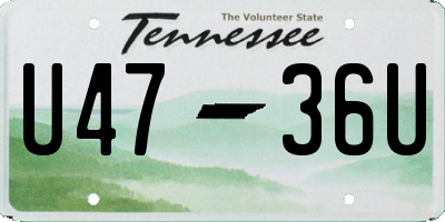 TN license plate U4736U