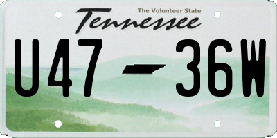 TN license plate U4736W