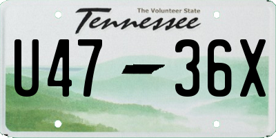 TN license plate U4736X