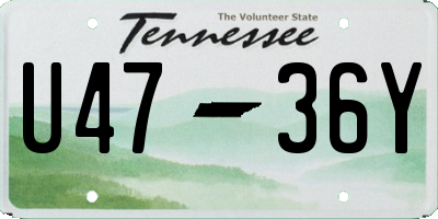 TN license plate U4736Y