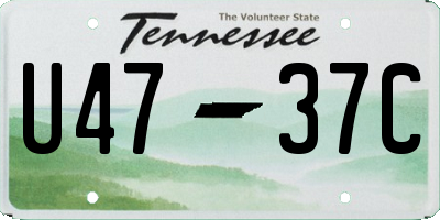 TN license plate U4737C