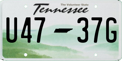 TN license plate U4737G