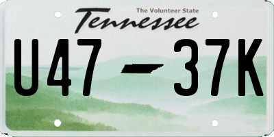 TN license plate U4737K