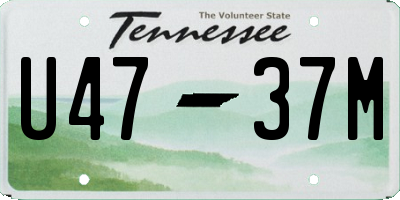 TN license plate U4737M