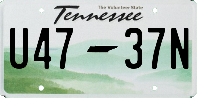 TN license plate U4737N