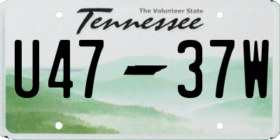 TN license plate U4737W