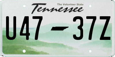TN license plate U4737Z