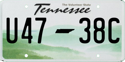TN license plate U4738C