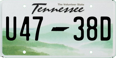 TN license plate U4738D