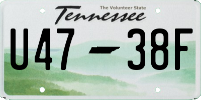 TN license plate U4738F