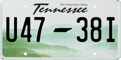 TN license plate U4738I