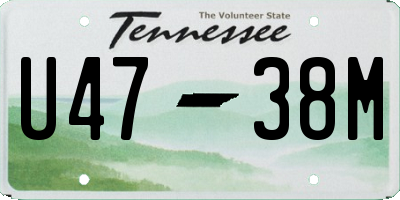 TN license plate U4738M