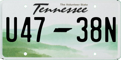 TN license plate U4738N