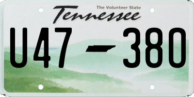 TN license plate U4738O