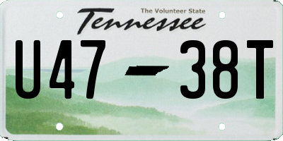 TN license plate U4738T