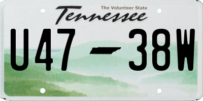 TN license plate U4738W