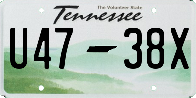 TN license plate U4738X