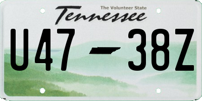 TN license plate U4738Z