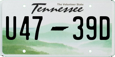 TN license plate U4739D