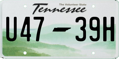 TN license plate U4739H
