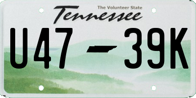 TN license plate U4739K