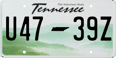 TN license plate U4739Z