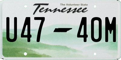 TN license plate U4740M