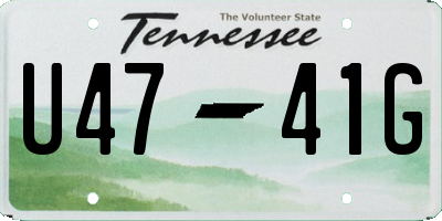 TN license plate U4741G