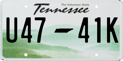 TN license plate U4741K