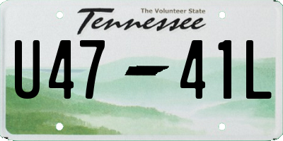 TN license plate U4741L