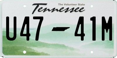 TN license plate U4741M