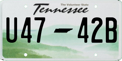 TN license plate U4742B
