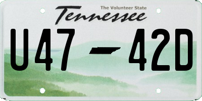 TN license plate U4742D
