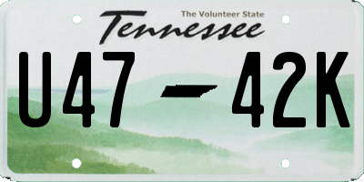 TN license plate U4742K