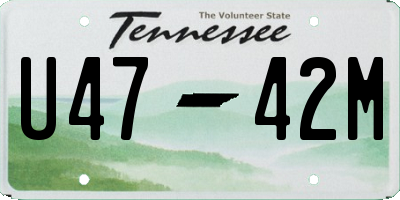 TN license plate U4742M