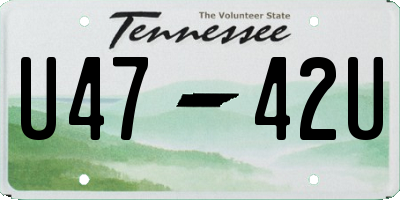 TN license plate U4742U