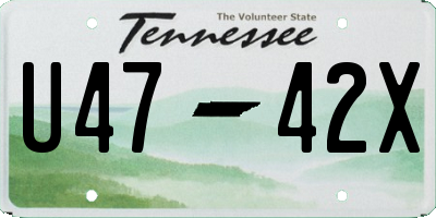 TN license plate U4742X