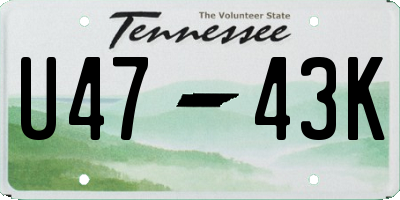 TN license plate U4743K