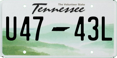 TN license plate U4743L