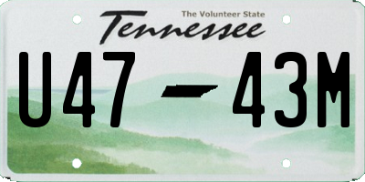 TN license plate U4743M