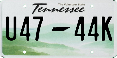TN license plate U4744K