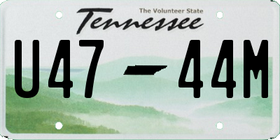 TN license plate U4744M