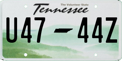 TN license plate U4744Z