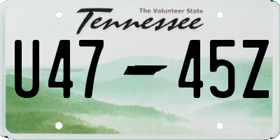 TN license plate U4745Z