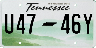 TN license plate U4746Y