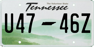 TN license plate U4746Z