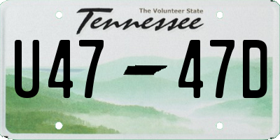 TN license plate U4747D