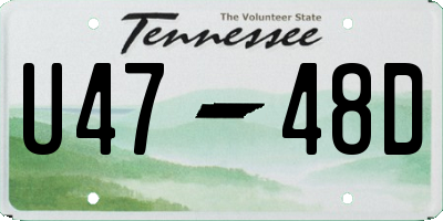 TN license plate U4748D